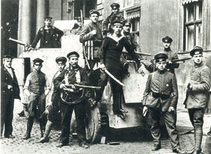 Troops of the National Movement, after the siege of Boostertown.